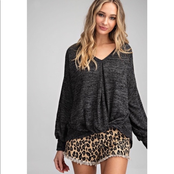 NEW! Twisted Front Top in Charcoal! - Picture 3 of 5
